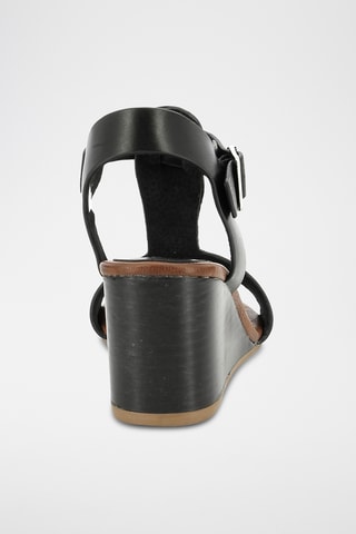 Leren Sandalen Met Sleehak Kick Volage - Zwart