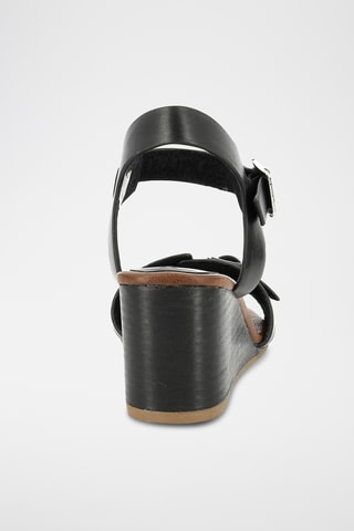 Leren Sandalen Met Sleehak Kick Vodou - Zwart