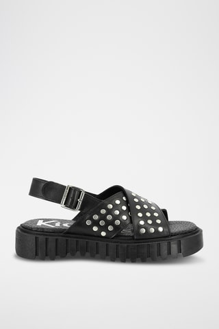 Leren Platform Sandalen Kick Fact - Zwart
