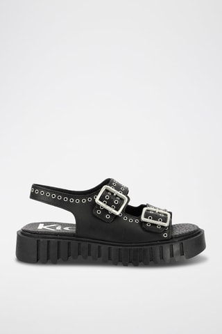 Leren Platform Sandalen Kick Falk - Zwart