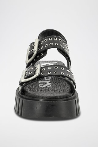 Leren Platform Sandalen Kick Falk - Zwart