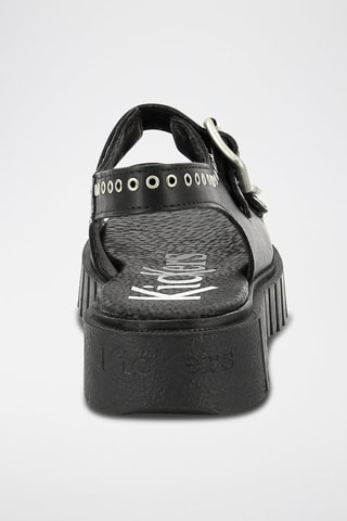 Leren Platform Sandalen Kick Falk - Zwart
