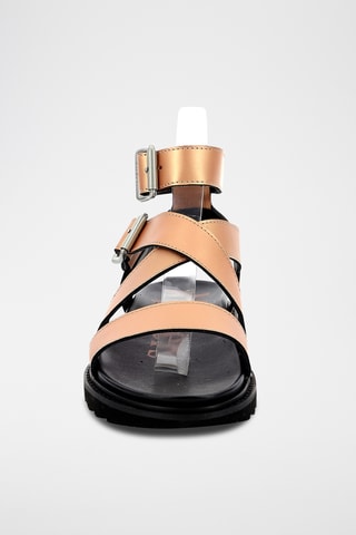 Leren Platform Sandalen Neosunny - Nude