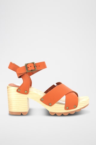 Leren Sandalen met Hak Kick Wise - Oranje