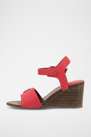 Leren Sandalen Met Sleehak Kick Vodou - Rood