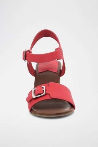 Leren Sandalen Met Sleehak Kick Vodou - Rood
