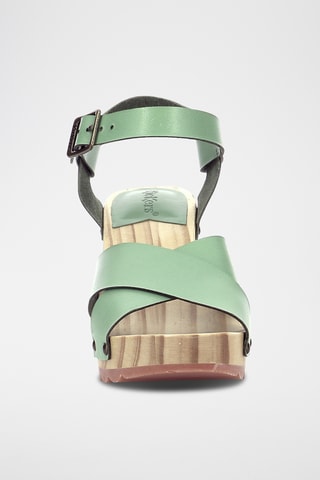 Leren Sandalen met Hak Kick Wise - Zeegroen