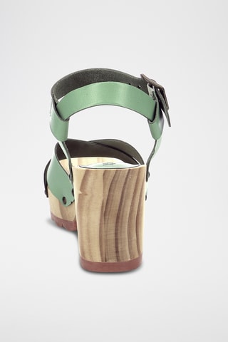 Leren Sandalen met Hak Kick Wise - Zeegroen