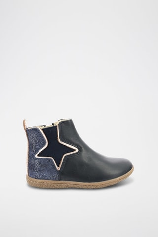 Leren Enkellaarzen Vermillon - Marineblauw