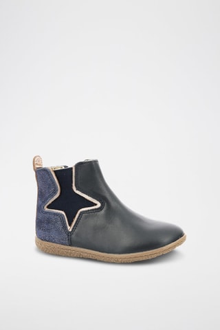 Leren Enkellaarzen Vermillon - Marineblauw