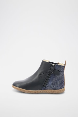 Leren Enkellaarzen Vermillon - Marineblauw