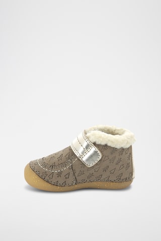 Leren Gevoerde Laarsjes So Schuss - Taupe en Goudkleurig