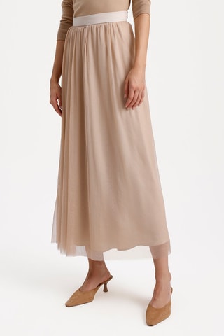 Jupe longue taille haute - Taupe