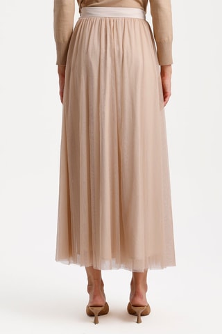 Jupe longue taille haute - Taupe