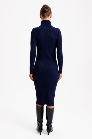 Vestido justo - Azul-marinho