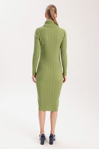 Vestido justo - Verde-azeitona
