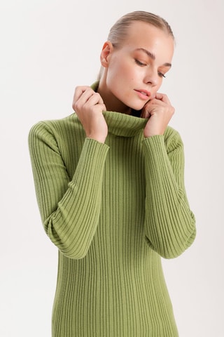 Vestido justo - Verde-azeitona