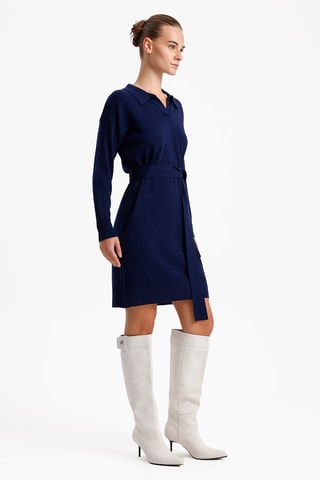 Vestido direito - Azul-marinho