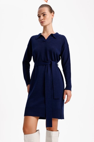 Vestido direito - Azul-marinho