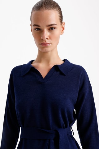 Vestido direito - Azul-marinho