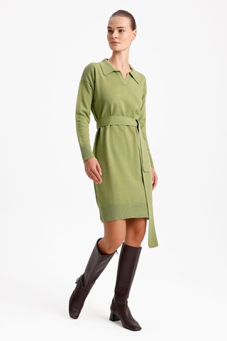 Vestido direito - Verde-claro