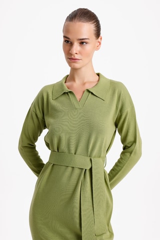 Vestido direito - Verde-claro