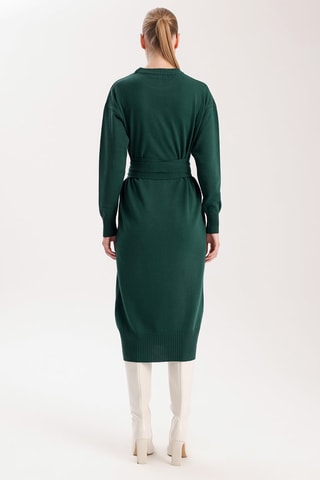 Vestido midi - Verde-esmeralda