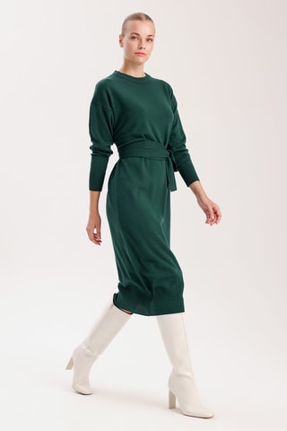 Vestido midi - Verde-esmeralda