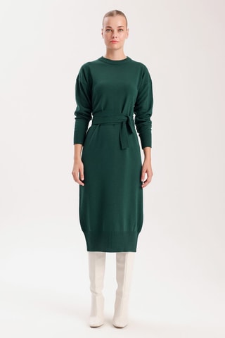 Vestido midi - Verde-esmeralda