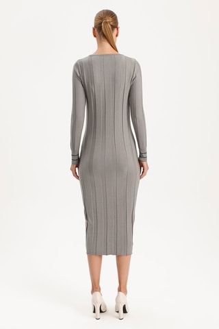 Vestido justo - Cinzento-claro