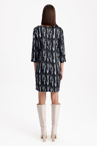 Vestido direito - Preto e azul-celeste