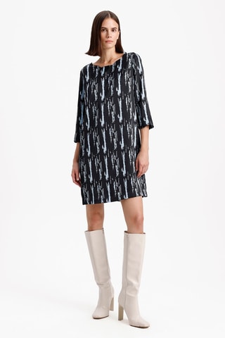 Vestido direito - Preto e azul-celeste