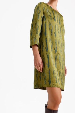 Vestido direito - Verde-azeitona e azul-petróleo