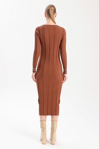 Vestido justo - Castanho