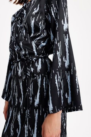 Vestido direito - Preto e azul-celeste