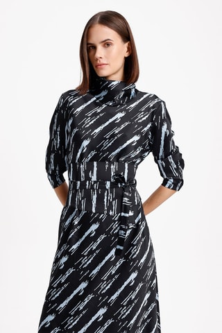 Vestido midi - Preto e azul-celeste