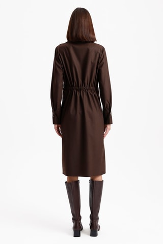Vestido-camisa - Castanho-escuro
