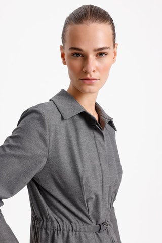 Vestido-camisa - Cinzento-claro mesclado