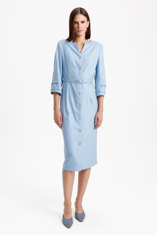 Vestido-camisa - Azul-celeste
