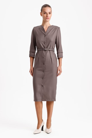 Vestido-camisa - Cinzento-escuro
