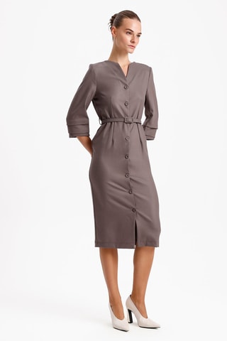 Vestido-camisa - Cinzento-escuro