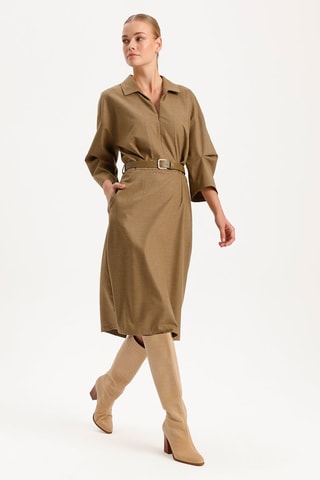 Vestido direito - Bege