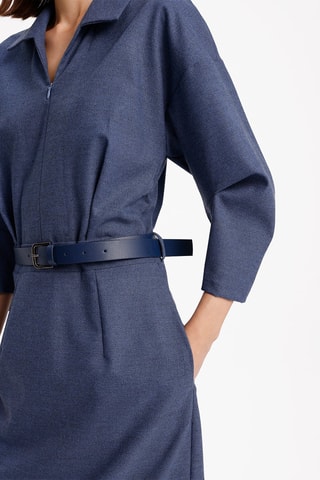 Vestido direito - Azul-escuro