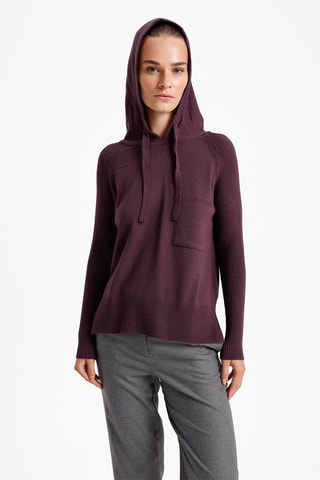 Camisola com capuz - Bordô