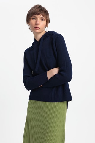 Camisola com capuz - Azul-marinho