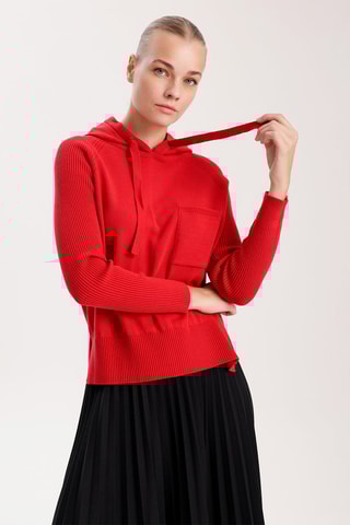 Camisola com capuz - Vermelho
