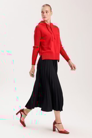 Camisola com capuz - Vermelho