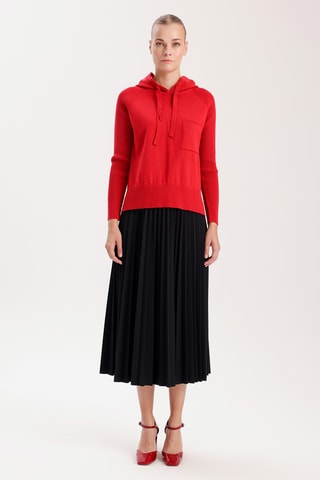 Camisola com capuz - Vermelho