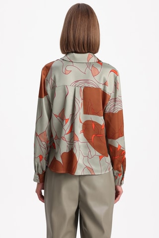 Camisa - Cinzento e laranja
