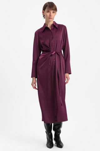 Vestido-camisa - Ameixa